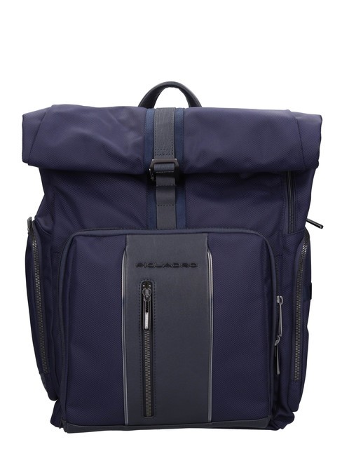 PIQUADRO BRIEF 2 Zaino roll top, porta pc 15.6" blu - Zaini da lavoro porta PC