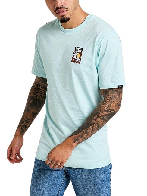 VANS ISLAND BOX T-shirt in cotone con stampa blue glow - T-shirt Uomo