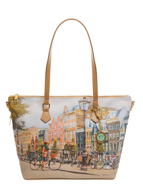 YNOT YESBAG Borsa shopping con tracolla amsterdam rainbow - Borse Donna