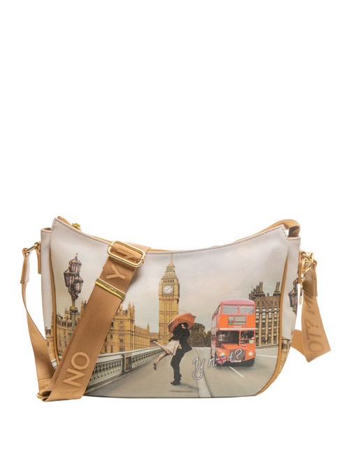 YNOT YESBAG Borsa hobo con tasca posteriore london love - Borse Donna