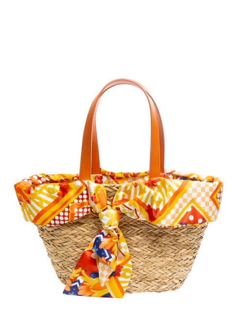 YNOT JAVA Borsa da mare media in paglia orange - Borse Donna