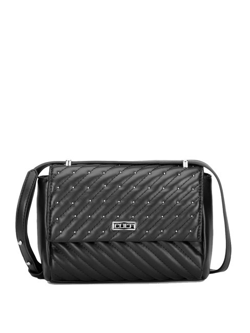 CULT CHARLOTTE Borsa a tracolla con flap e borchiette black - Borse Donna