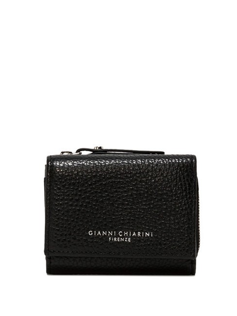 GIANNI CHIARINI WALLETS GRAIN Portafoglio piccolo in pelle martellata Nero - Portafogli Donna