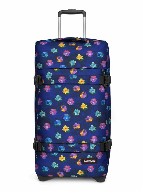 EASTPAK TRANSIT'R M Trolley misura media flower blur navy - Trolley Semirigidi