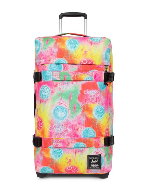 EASTPAK TRANSIT'R L x Andrè Trolley grande fluo clouds - Trolley Semirigidi