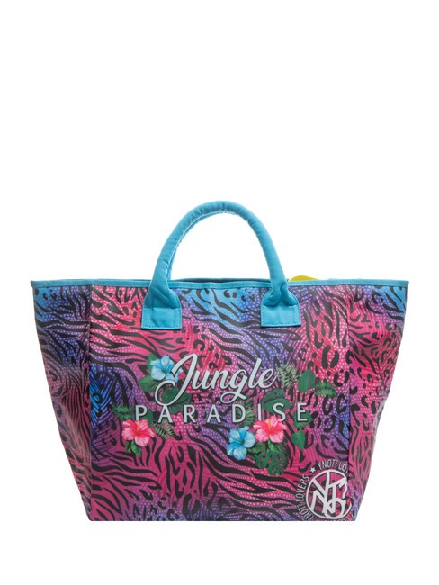 YNOT JUNGLE PARADISE Maxi shopping bag da mare aqua - Borse Donna