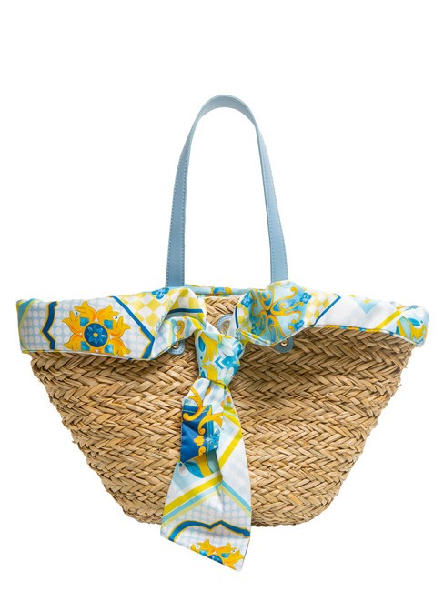 YNOT JAVA Borsa da mare grande in paglia light blue - Borse Donna