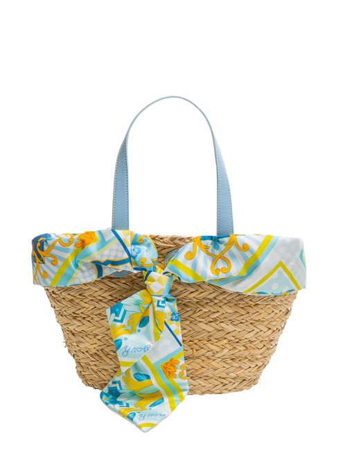 YNOT JAVA Borsa da mare media in paglia light blue - Borse Donna