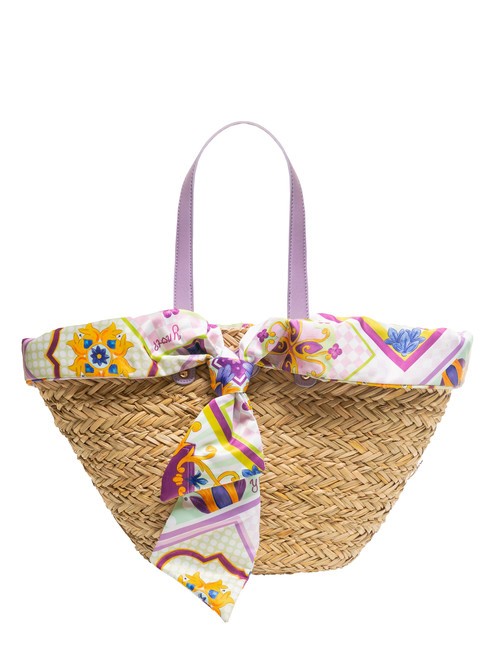 YNOT JAVA Borsa da mare grande in paglia purple - Borse Donna