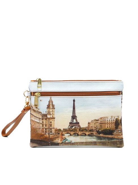 YNOT YESBAG Pochette a bustina con poliserina eiffel girl - Borse Donna