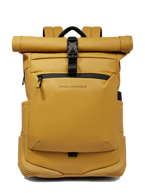 PIQUADRO CORNER SPECIALE GOMMATO Zaino roll-top porta pc 15.6" Giallo - Zaini da lavoro porta PC