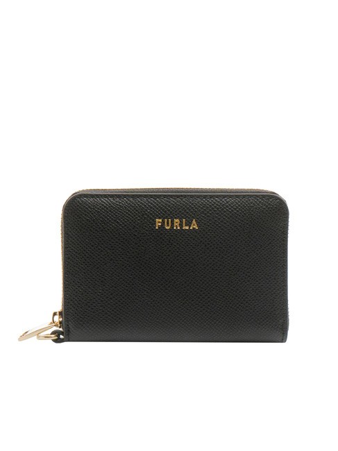 FURLA GARDENIA Portafoglio piccolo in pelle zip around Nero - Portafogli Donna