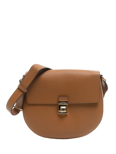 FURLA GLENN Borsa saddle in pelle stampa keria brandy - Borse Donna