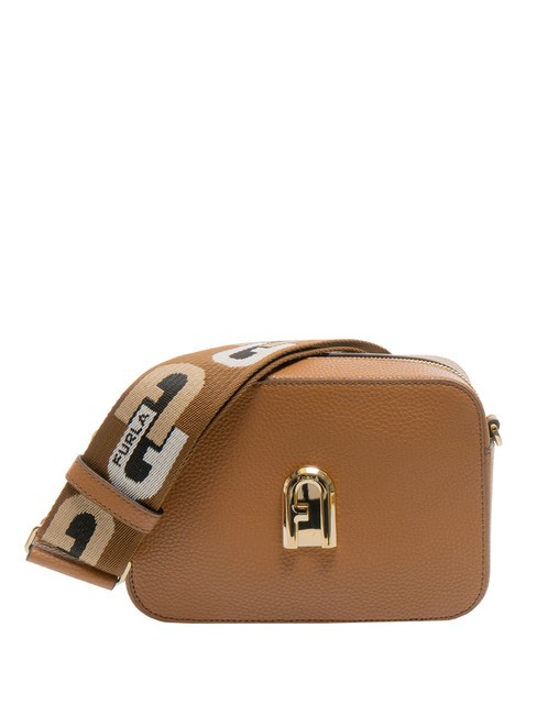 FURLA GARDENIA Borsa camera case in pelle stampa keria brandy+toni cognac - Borse Donna