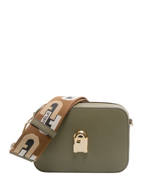 FURLA GARDENIA Borsa camera case in pelle stampa keria sage+toni cognac - Borse Donna