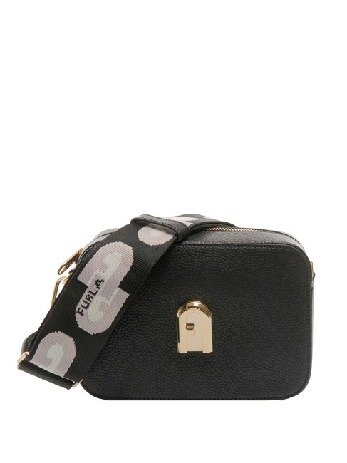 FURLA GARDENIA Borsa camera case in pelle stampa keria nero+toni ghiaccio - Borse Donna