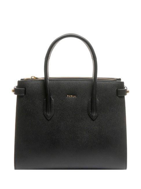 FURLA GARDENIA Borsa a mano in pelle stampa andromeda Nero - Borse Donna