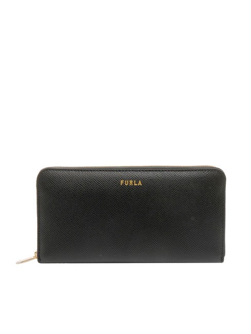 FURLA GARDENIA Portafoglio grande in pelle zip around Nero - Portafogli Donna