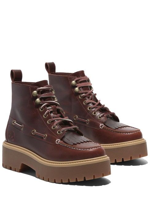 TIMBERLAND STONE STREET  Stivaletti in pelle con zeppa burgundy fullgrain - Scarpe Donna