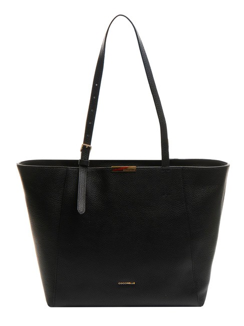 COCCINELLE CHER Borsa shopping in pelle martellata Nero - Borse Donna