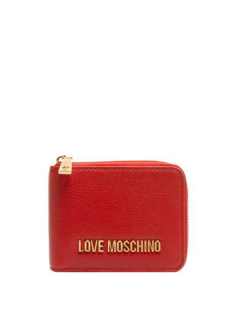 LOVE MOSCHINO LOGO LETTERING Portafoglio zip around medio ROSSO - Portafogli Donna