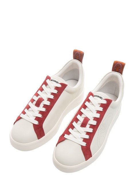 COCCINELLE MONOGRAM PERFORED BIMATERIAL Sneakers in pelle of.w/rosew/m.gr - Scarpe Donna