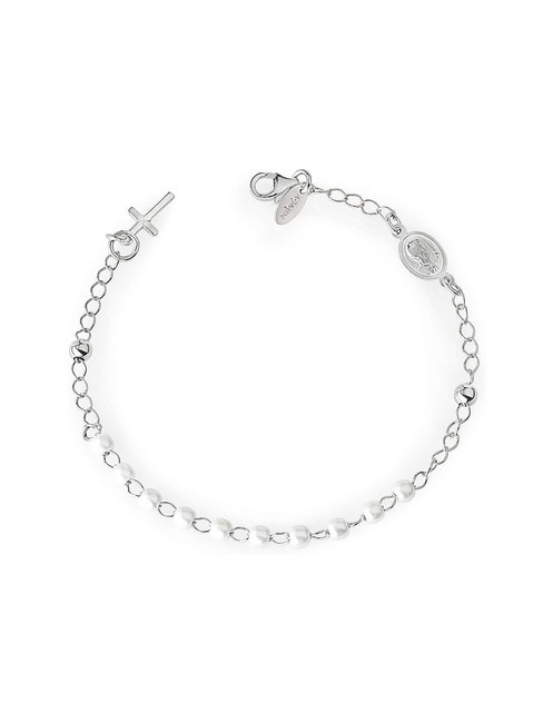 AMEN ROSARI Bracciale in argento con perle rodio - Bracciali Donna