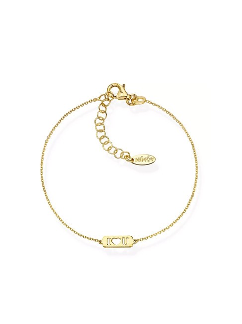 AMEN AMORE Bracciale targhetta I <3 U oro - Bracciali Donna