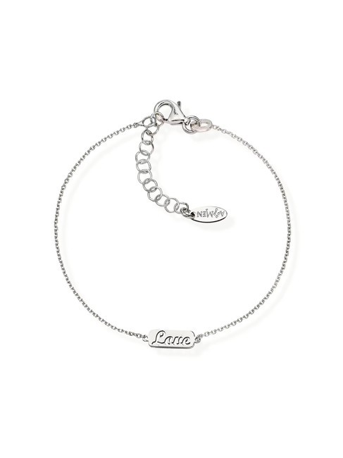 AMEN AMORE LOVE Bracciale placchetta LOVE rodio - Bracciali Donna