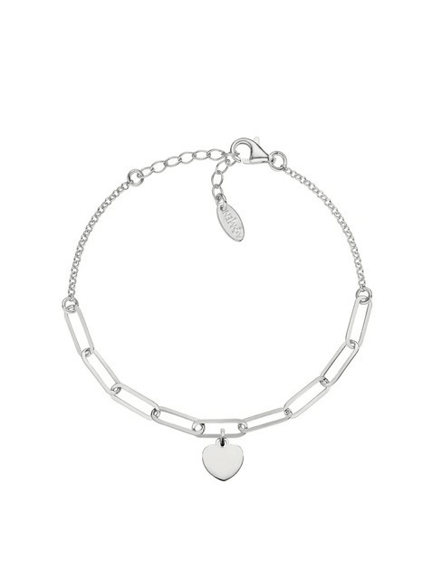 AMEN ELEMENTI Bracciale con catena e cuore rodio - Bracciali Donna