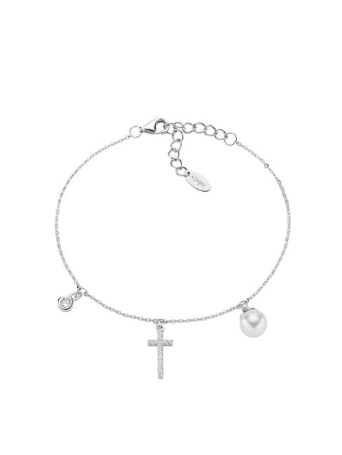 AMEN PREGA E AMA LUXURY Bracciale in argento rodio - Bracciali Donna