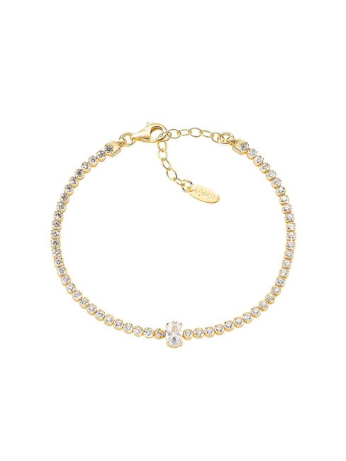 AMEN TENNIS Bracciale con zirconi bianchi oro - Bracciali Donna