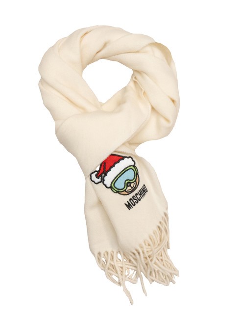 MOSCHINO TEDDY CHRISTMAS Sciarpa in lana bianco - Sciarpe