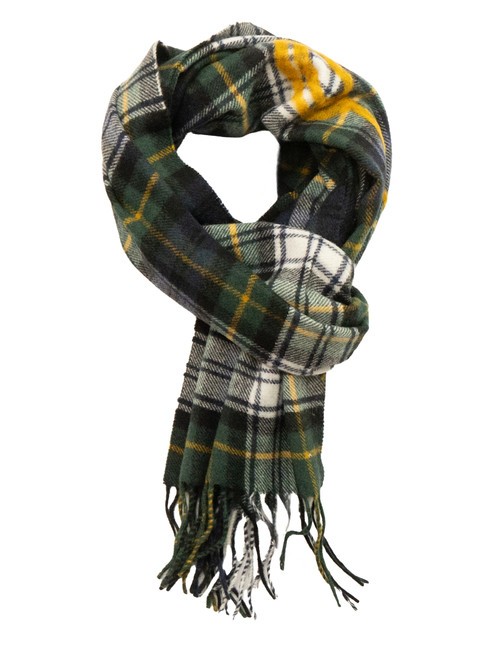 MOSCHINO TARTAN Sciarpa in lana con frange verde - Sciarpe