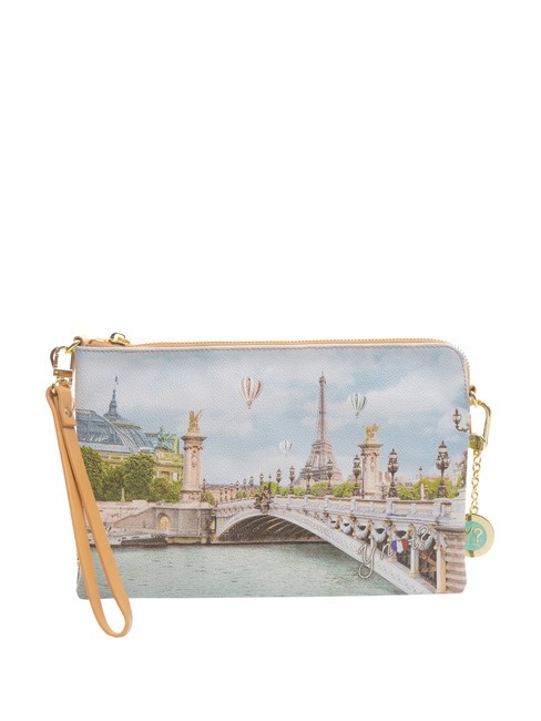 YNOT YESBAG Clutch con polsierina e tracolla paris bridge - Borse Donna