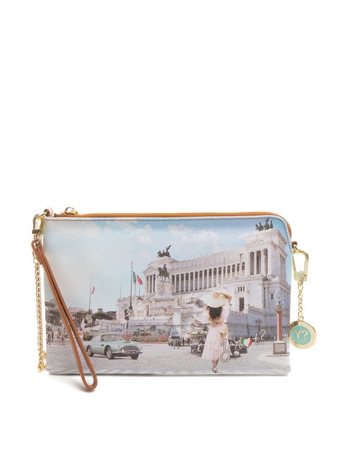 YNOT YESBAG Clutch con polsierina e tracolla roma vintage - Borse Donna