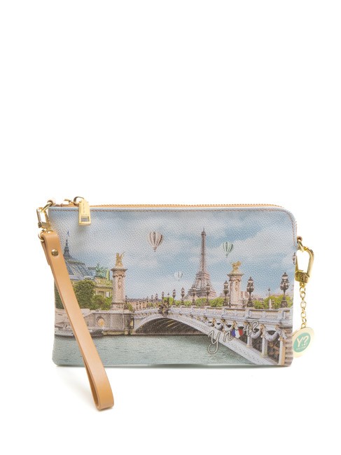 YNOT YESBAG Clutch con polsierina e tracolla paris bridge - Borse Donna