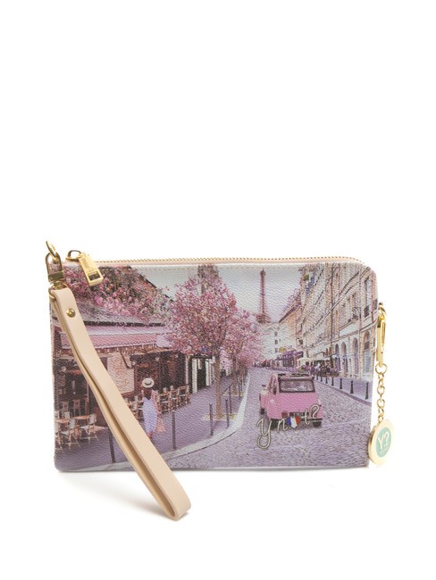 YNOT YESBAG Clutch con polsierina e tracolla paris cafe - Borse Donna