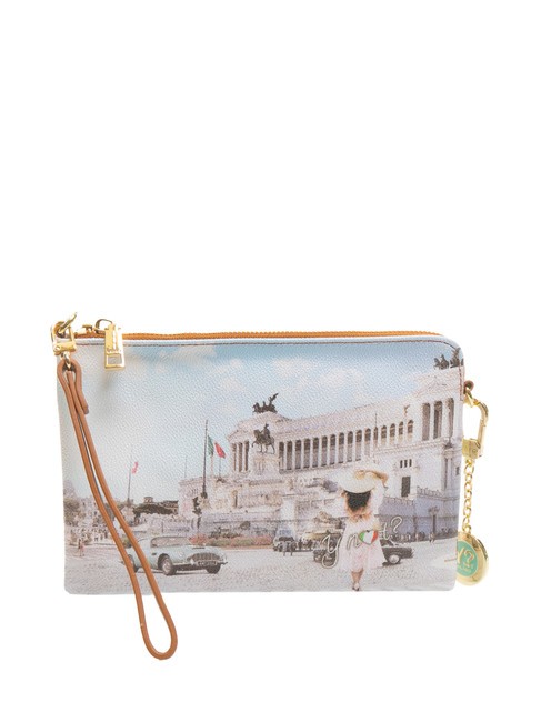 YNOT YESBAG Clutch con polsierina e tracolla roma vintage - Borse Donna