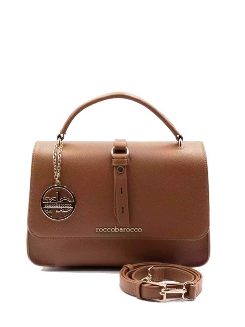 ROCCOBAROCCO GLAM Borsa piccola con patta e tracolla cognac - Borse Donna