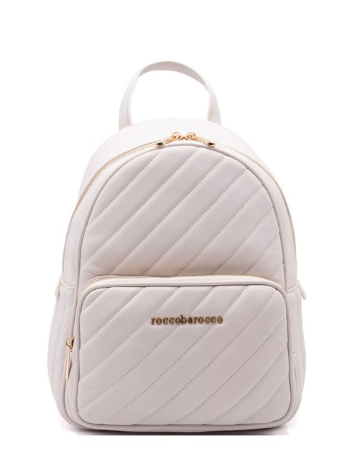 ROCCOBAROCCO GLAM Zaino trapuntato con tasca off white - Borse Donna