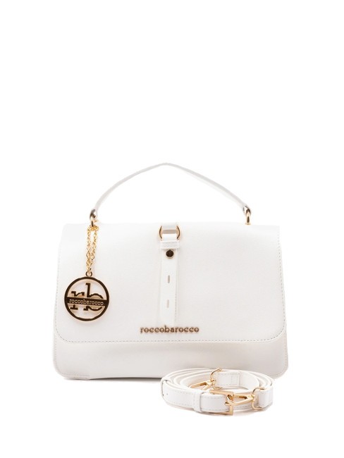 ROCCOBAROCCO GLAM Borsa piccola con patta e tracolla off white - Borse Donna