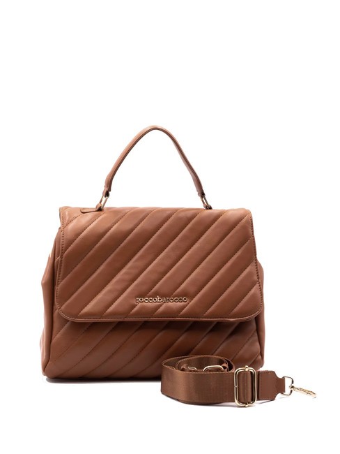 ROCCOBAROCCO GLAM Borsa trapuntata a cartelletta cognac - Borse Donna