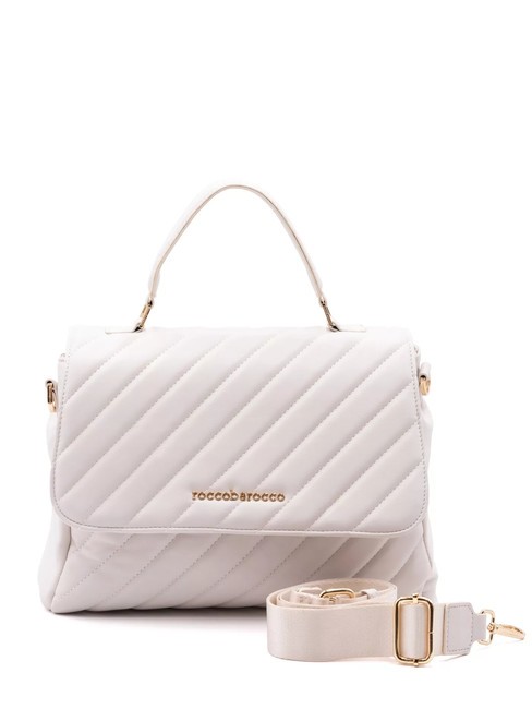 ROCCOBAROCCO GLAM Borsa trapuntata a cartelletta off white - Borse Donna