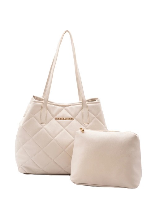 ROCCOBAROCCO GLAM Borsa shopping con pouch off white - Borse Donna