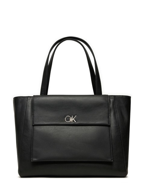 CALVIN KLEIN CK MEDIUM Borsa shopping con tasca pvh black - Borse Donna