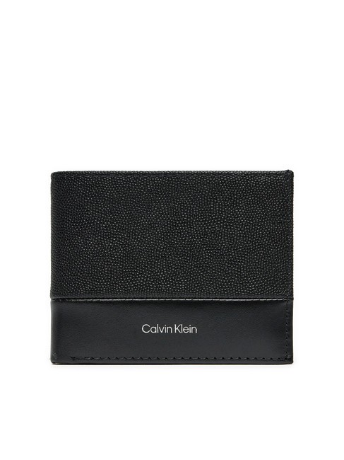 CALVIN KLEIN CK MUST Portafoglio in pelle, portamonete black caviar grain/smooth - Portafogli Uomo