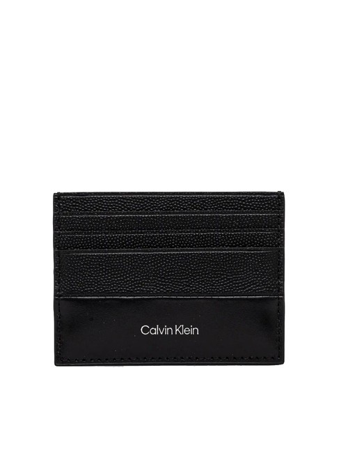 CALVIN KLEIN CK MUST Portacarte in pelle 6 cc black caviar grain/smooth - Portafogli Uomo