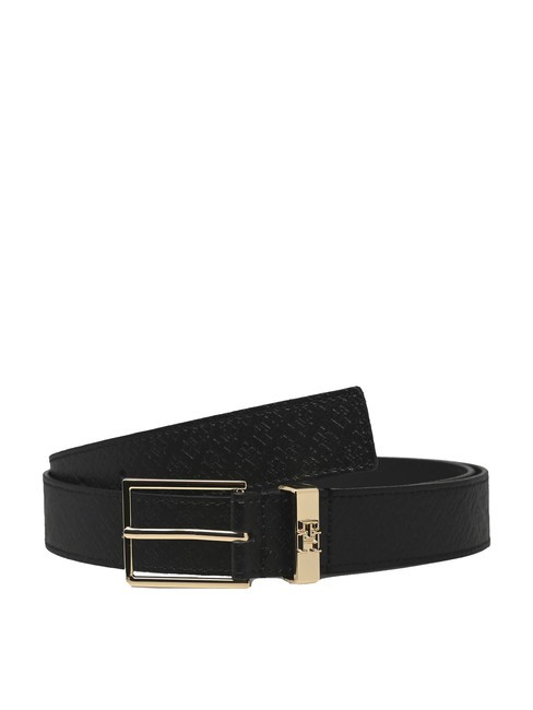 TOMMY HILFIGER TH SQUARE MONOGRAM Cintura in pelle black - Cinture