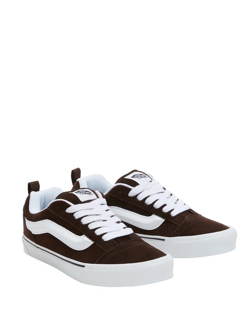 VANS KNU SKOOL Sneakers in pelle suede brown/white - Scarpe Unisex